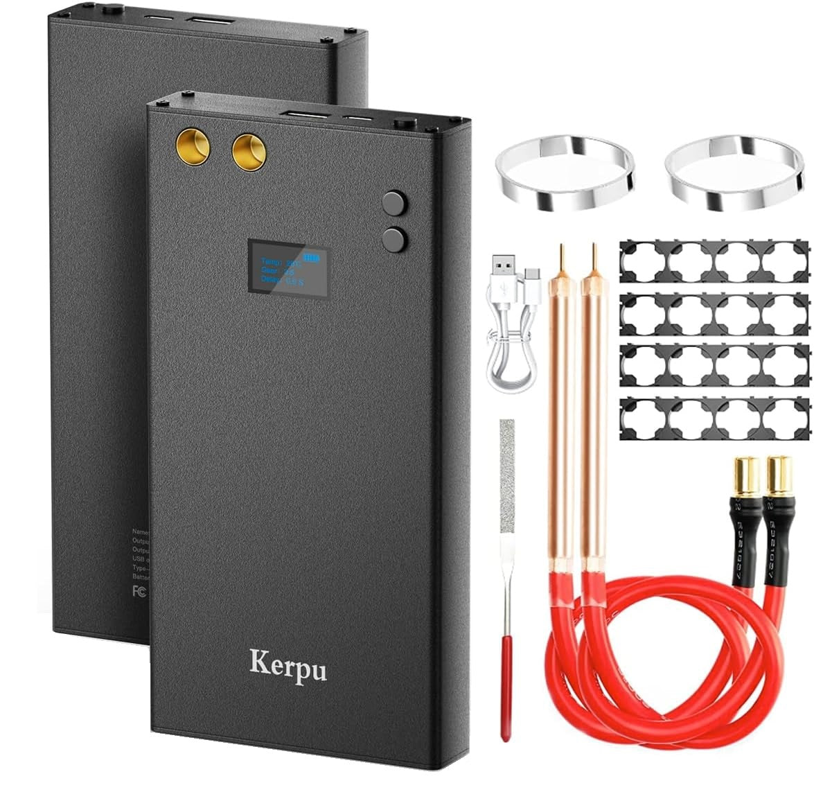 Aparat de sudura in puncte portabil, cu ecran LCD, acumulator 7500 mAh, 70 niveluri, functie powerbank, cu banda de nichel, pentru lipit acumulatori