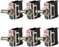 Set 6 intrerupator basculant SPST 12V-24V-48V-110V/10A, 220V-230V/6A, cu pozitie ON-OFF, din metal, pentru masina, camion, barca, caravana