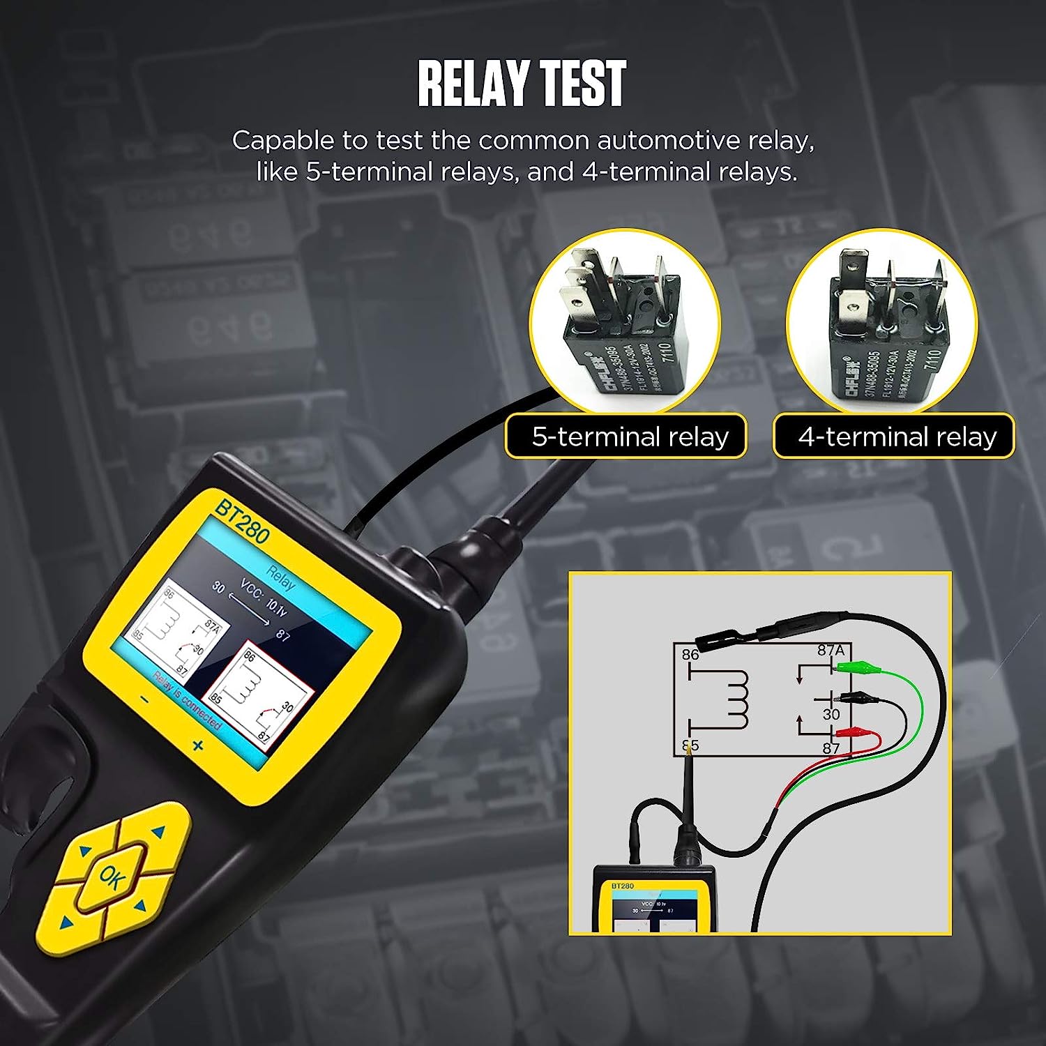 Tester circuite auto, Sonda de putere cu functie osciloscop, multimetru, test injector si releu, cu accesorii si geanta de depozitare si transport