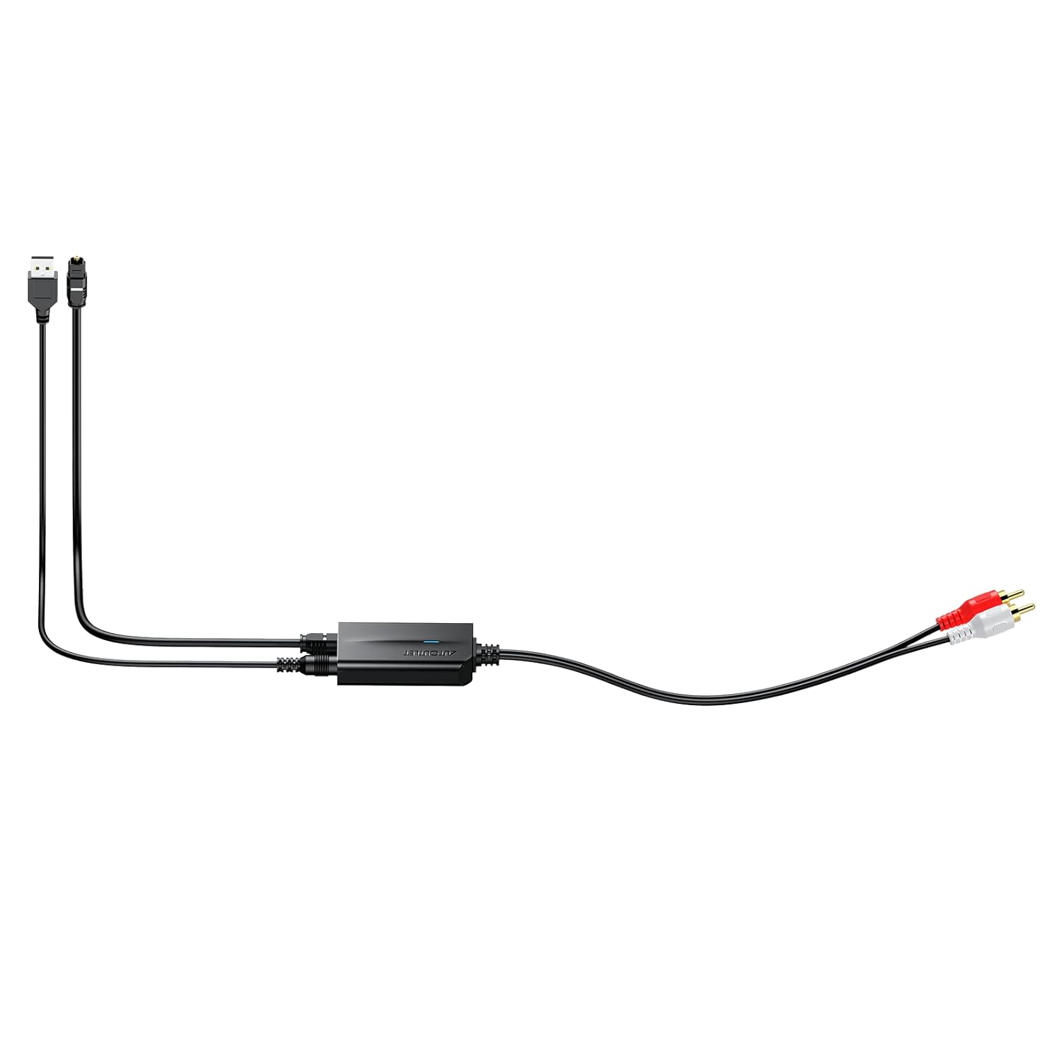 Convertor audio DA 192KHz de la digital la analog, SPDIF TOSLINK la RCA, cu chip ampificator, cu cablu optic de 1 m si iesire RCA, plug and play