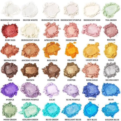Set pigmenti pudra de mica, 36 de culori x 10 g, aditiv pulbere multifunctional pentru rasina epoxidica, machiaj, sapun, lac de unghii, lumanari, slime