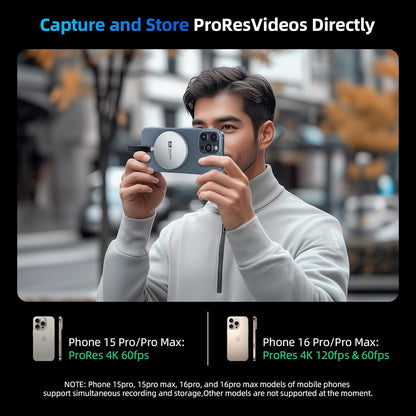 SSD extern magnetic ultra-subtire 7 mm, 2 TB, design minimalist modern, carcasa din aluminiu, compatibil USB-C 3.2 Gen 2x2 20 Gbps, transfer ultra-rapid pana la 2000 MB/s, MagSafe-ready, pentru PC, laptop, iPhone 15+, Mac si Android, portabil