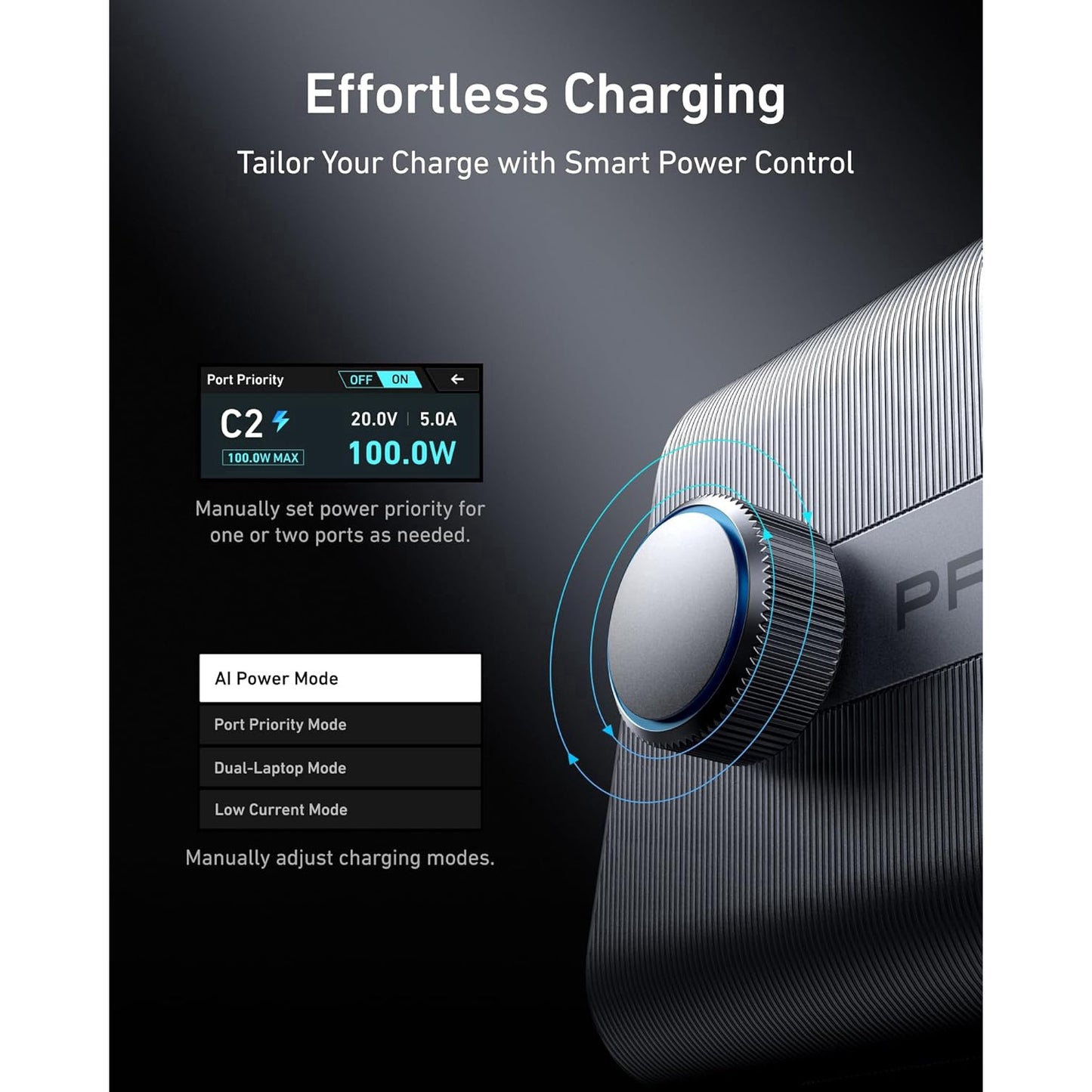 Incarcator retea 250 W GAN Ultra-Fast, smart, cu Wi-Fi, display LCD, buton control putere, 4 porturi USB-C si 2 USB-A, protectie supracurent, supraincalzire, supratensiune, scurtcircuit, multifunctional