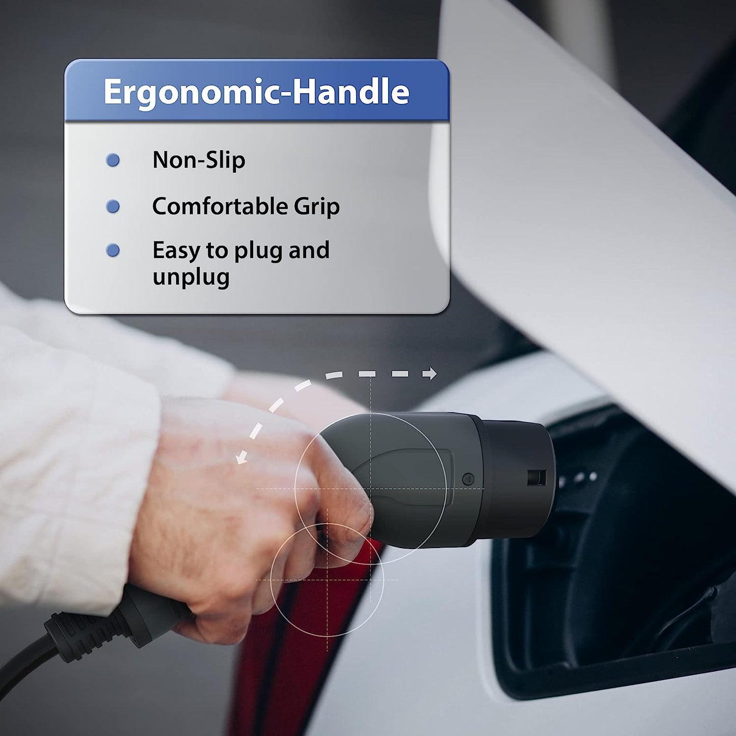 Cablu de incarcare EV, pentru masini electrice, BEV, PHEV, Type 2, 32A, 22 kW trifazat, de 5 m, IP54, cu geanta de depozitare si transport