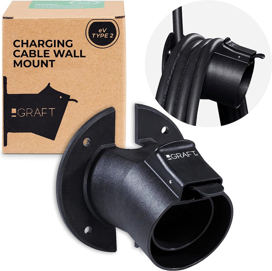 Suport cablu de incarcare masini electrice Type 2 cu stand tip mufa IEC 62196-2, cu surub antifurt, rezistent intemperii si UV