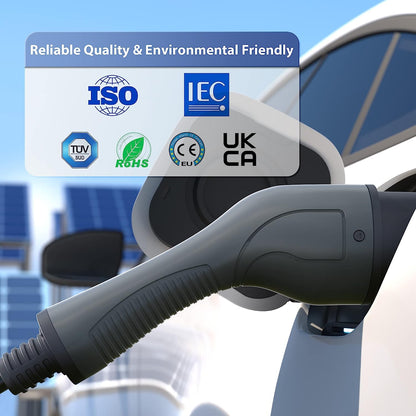 Cablu de incarcare EV, pentru masini electrice, BEV, PHEV, Type 2, 32A, 22 kW trifazat, de 10 metri, IP54, cu geanta de depozitare si transport