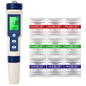 Set PH metru 5 in 1, TDS, EC, masurare calitate a apei, PH, salinitate, conductivitate, temperatura, functie calibrare automata, cu ecran LCD si functie Hold