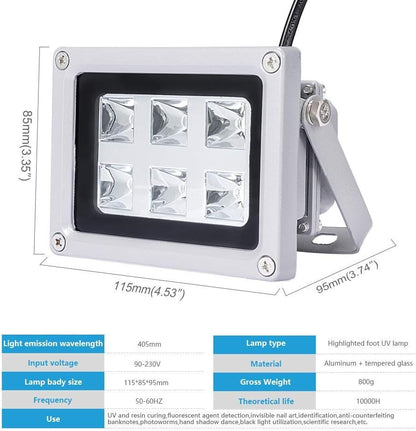 Set lampa UV LED pentru rasina imprimanta 3D405nm, cu platforma rotativa 360° cu panou solar, pentru uscare modele 3D