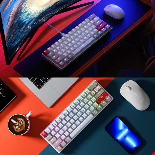 Tastatura mecanica de gaming wireless, iluminare RGB, Bluetooth, conectare cu pana la 3 dispozitive, QWERTY, OUTEMU, cu taste interschimbabile de rezerva, Newmen GM610