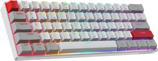 Tastatura mecanica de gaming wireless, iluminare RGB, Bluetooth, conectare cu pana la 3 dispozitive, QWERTY, OUTEMU, cu taste interschimbabile de rezerva, Newmen GM610
