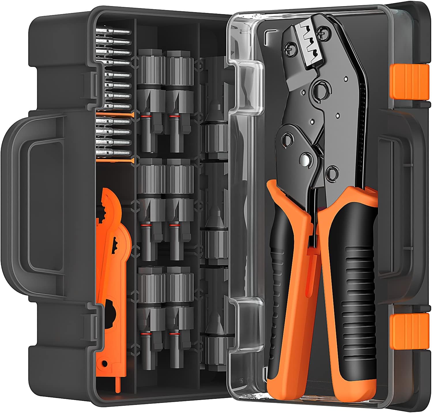 Set cleste sertizare cablu solar 2,5, 4,0, 6,0 mm², cu 12 conectori mama-tata si chei speciale, pentru sistem panouri solare, Someline