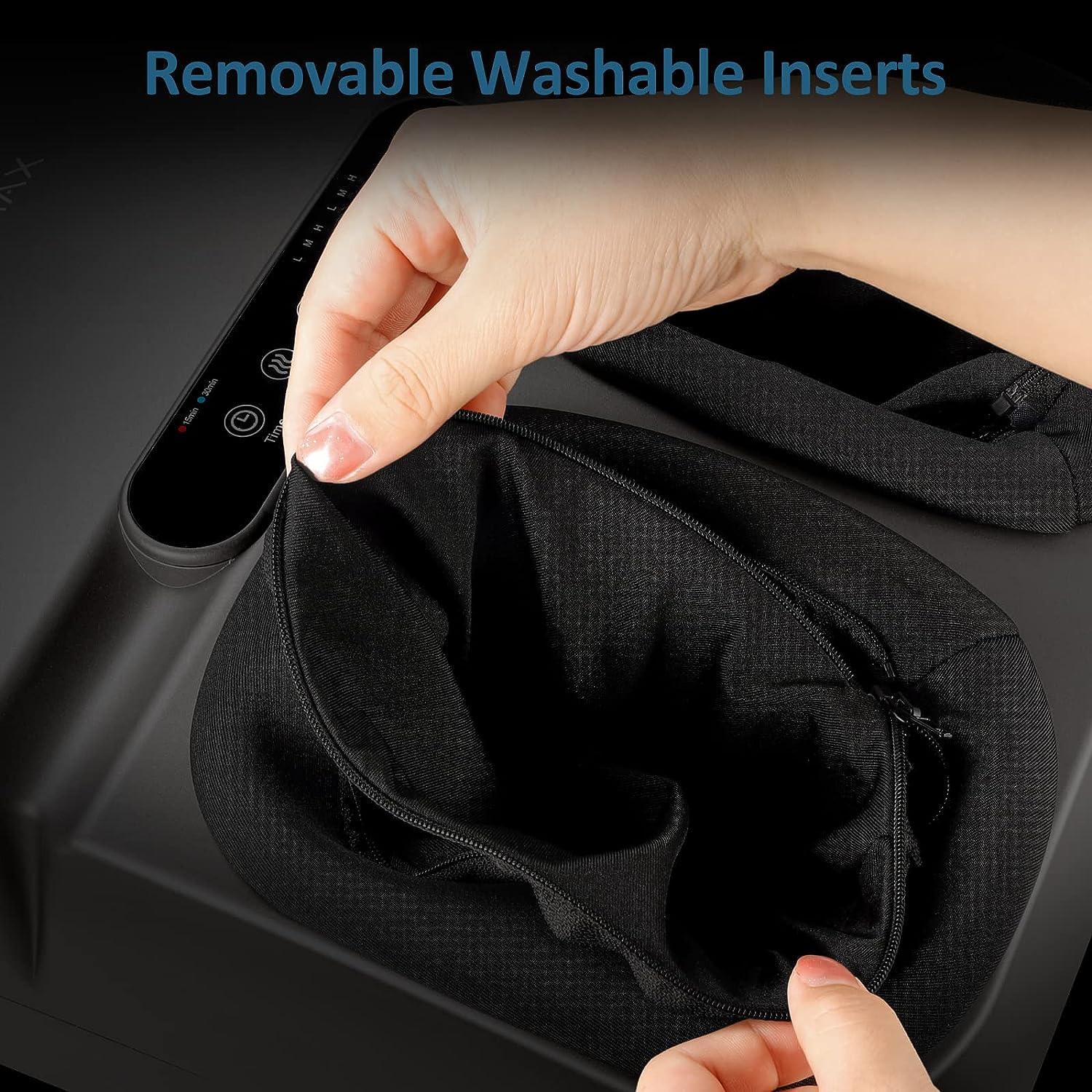 Aparat de masaj Shiatsu pentru picioare cu functie de caldura, presiune aer, role, telecomanda si panou de control cu touch, temporizare automata, Mountrax