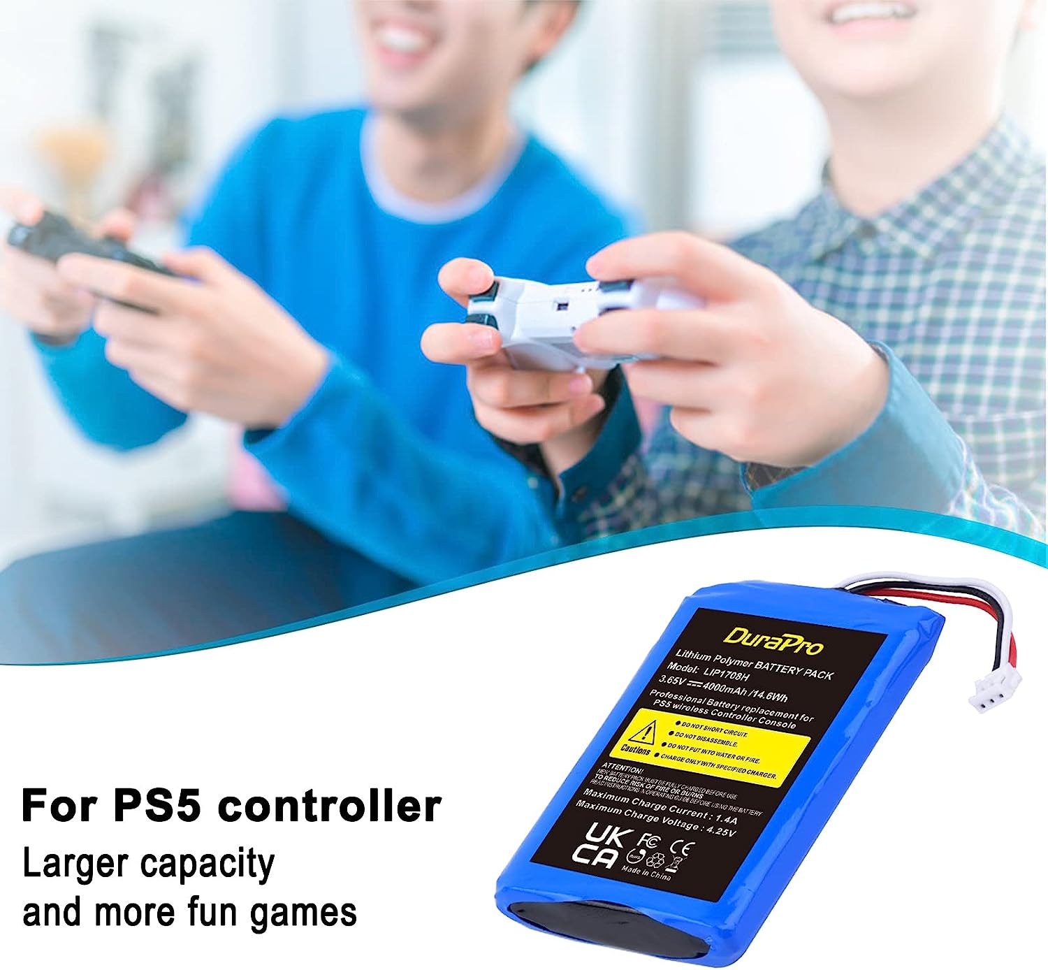 Acumulator LIP1078 4000 mAh compatibil cu controler Sony PS5 Playstation 5 DualSense, DuraPro