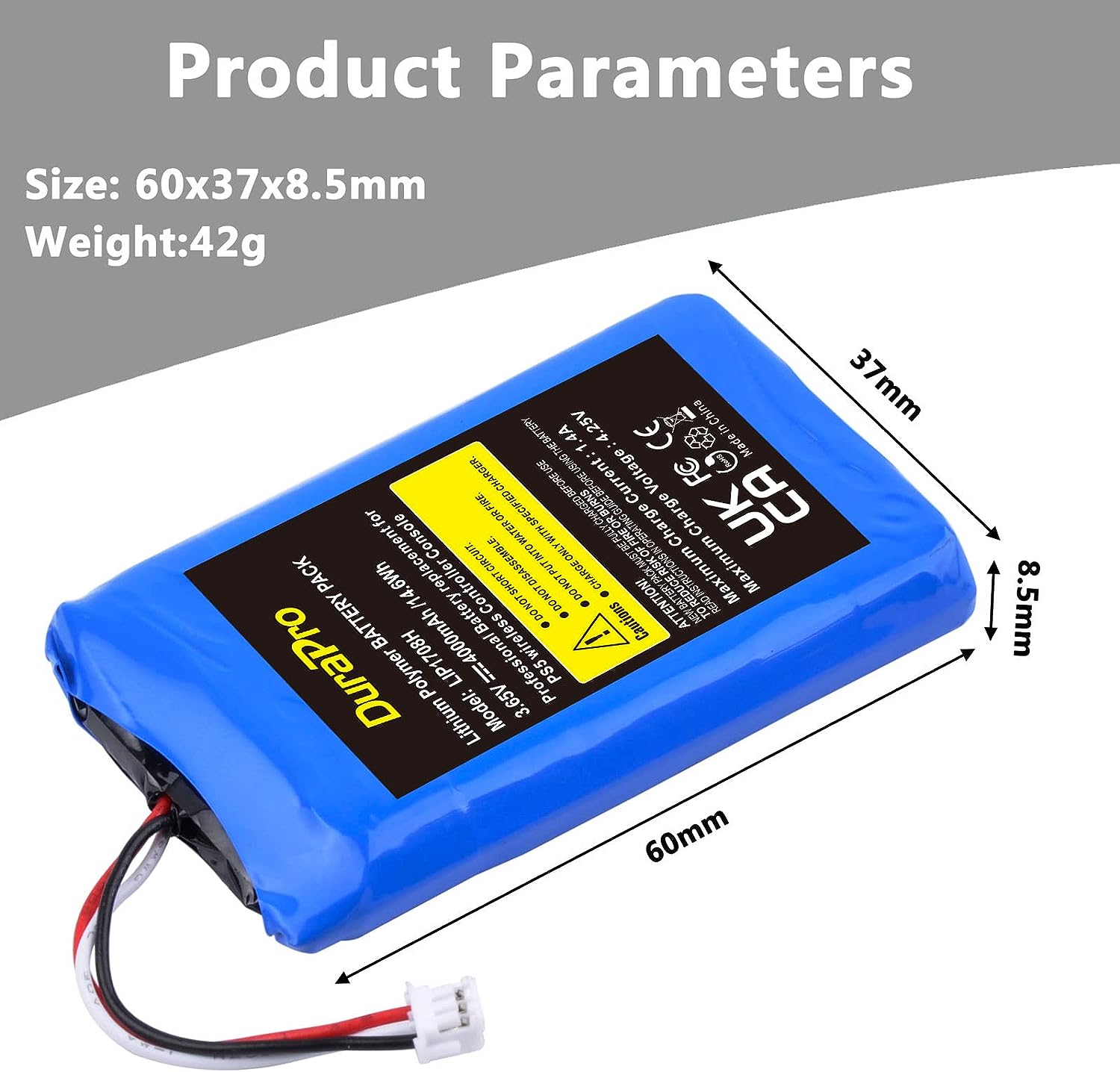 Acumulator LIP1078 4000 mAh compatibil cu controler Sony PS5 Playstation 5 DualSense, DuraPro