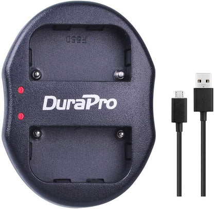 Set de 2 acumulatori NP-FM500H 1800 mAh si incarcator dual pentru Sony Alpha SLT-A57 A58 A65 A65V A77 A77V A99 CLM-V55 DSLR-A100 A200 A300 A350 A450, A5000