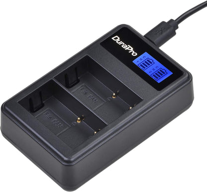 Set de 2 acumulatori DMW-BLF19 DMW-BLF19E, 1860 mAh cu incarcator dual, pentru Panasonic DMW-BLF19PP; Aparat foto DMC-GH3, DMC-GH4, DC-GH5 G9