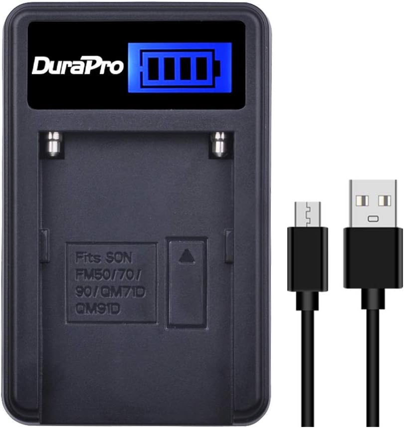 Set de 2 acumulatori NP-FM500H 1800 mAh si incarcator LCD, pentru Sony A99, A77, A58 ,A57 ,A65, A68, A200, A300, A350, A450, A500, A550, A560, A700, A850, A900