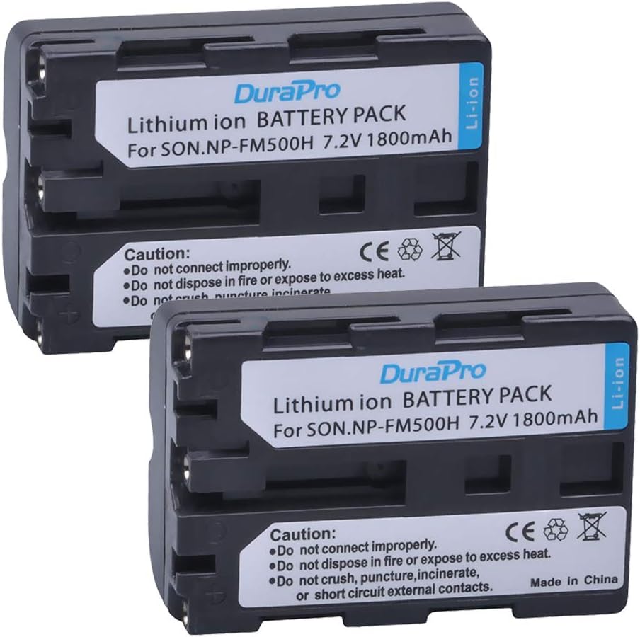 Set de 2 acumulatori NP-FM500H 1800 mAh si incarcator LCD, pentru Sony A99, A77, A58 ,A57 ,A65, A68, A200, A300, A350, A450, A500, A550, A560, A700, A850, A900