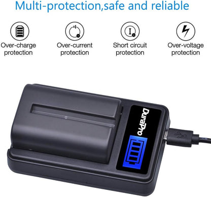 Set de 2 acumulatori NP-FM500H 1800 mAh si incarcator LCD, pentru Sony A99, A77, A58 ,A57 ,A65, A68, A200, A300, A350, A450, A500, A550, A560, A700, A850, A900