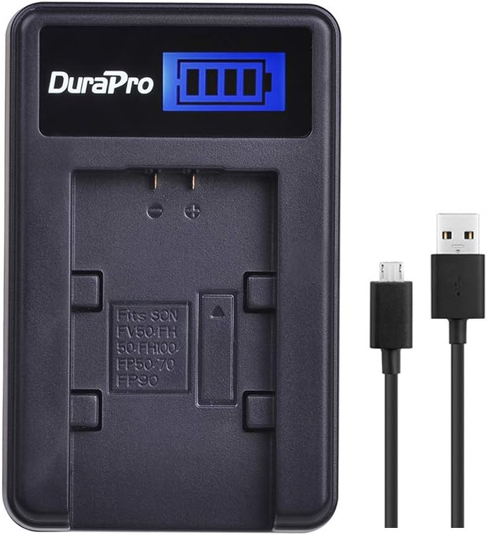 Set de 2 acumulatori NP-FV50 1200 mAh si incarcator LCD, pentru Sony NP-FV30, NP-FV40, FV70, FV100, HDR-CX150E, HDR-CX170, HDR-SR68, DCR-SR20E, HDR-CX190