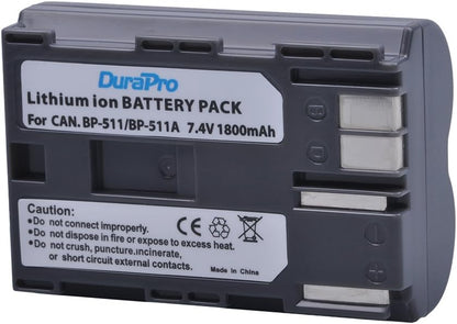 Set de 2 acumulatori BP-511 BP-511A 1800 mAh cu incarcator dual pentru Canon EOS 5D 10D 20D 20D 30D 40D 50D 300D D30 D60, Rebel PowerShot Pro G5 G1962 Pro G1 G5 G190 Pro