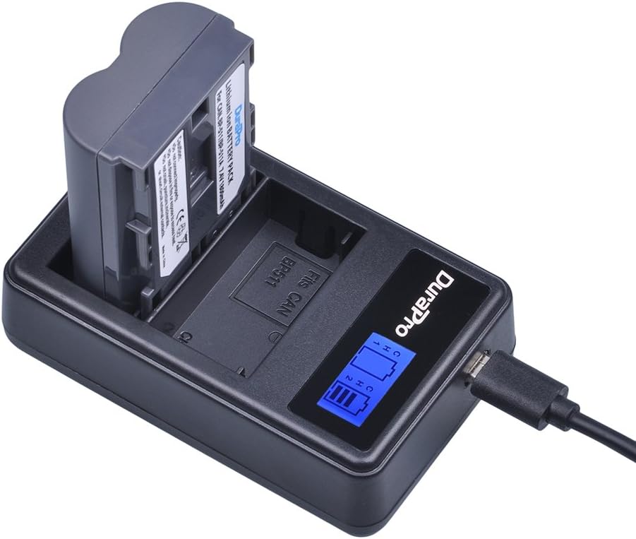 Set de 2 acumulatori BP-511 BP-511A 1800 mAh cu incarcator dual pentru Canon EOS 5D 10D 20D 20D 30D 40D 50D 300D D30 D60, Rebel PowerShot Pro G5 G1962 Pro G1 G5 G190 Pro