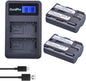 Set de 2 acumulatori BP-511 BP-511A 1800 mAh cu incarcator dual pentru Canon EOS 5D 10D 20D 20D 30D 40D 50D 300D D30 D60, Rebel PowerShot Pro G5 G1962 Pro G1 G5 G190 Pro