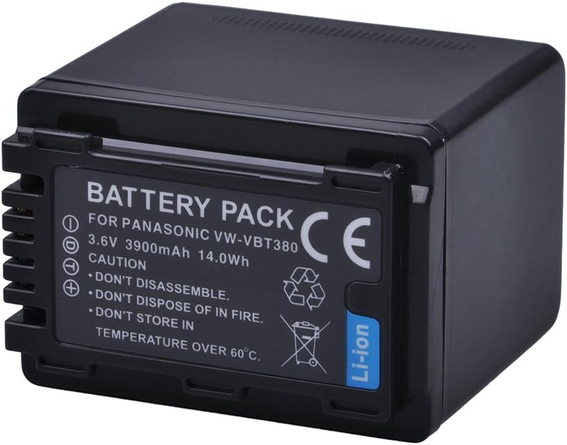 Acumulator VW-VBT380 3900 mAh, pentru Panasonic HC-V210, HC-V520, VW-BC10E, HC-W580, HC-V710, HC-V720, VXF999 VX878787 8 VX988 9 V160 V180 V270
