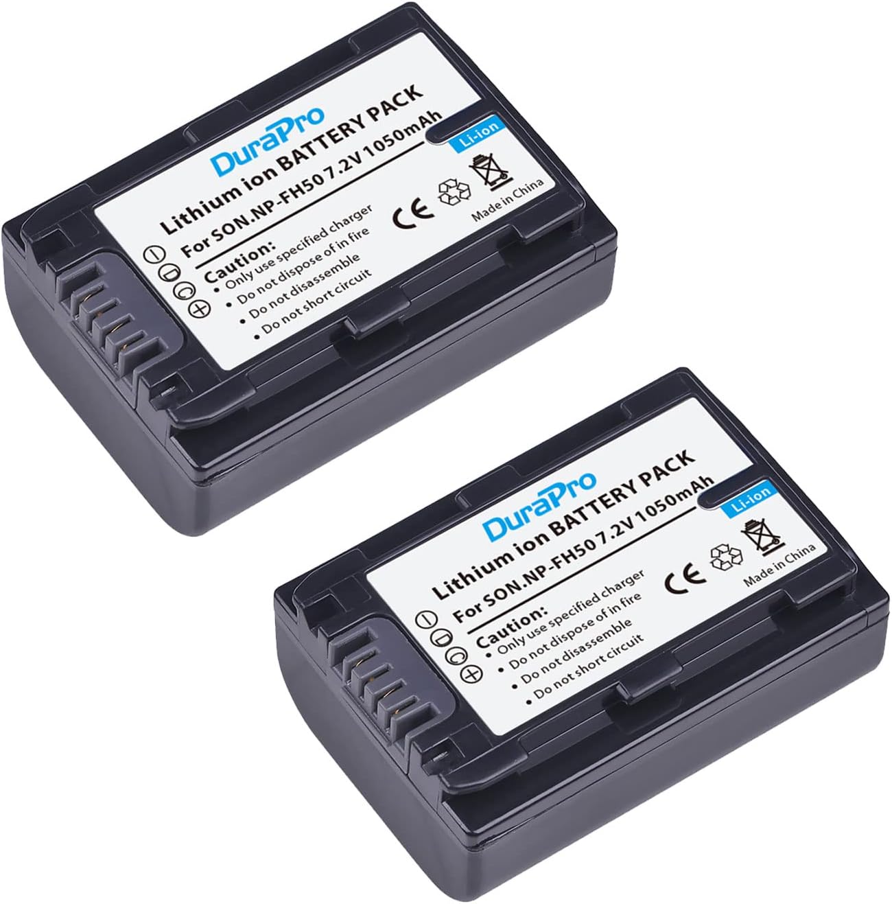 Set 2 acumulatori NP-FH5 de 1050 mAh cu incarcator cu ecran LCD pentru Sony NP-FH30, NP-FH40, NP-FH50, NP-FH60, NP-FH70 H Series; Sony DCR-SR32, DCR-SR33, DCR-SR35, DCR -SR36, DCR. - SR37, DCR-SR38 Handycam