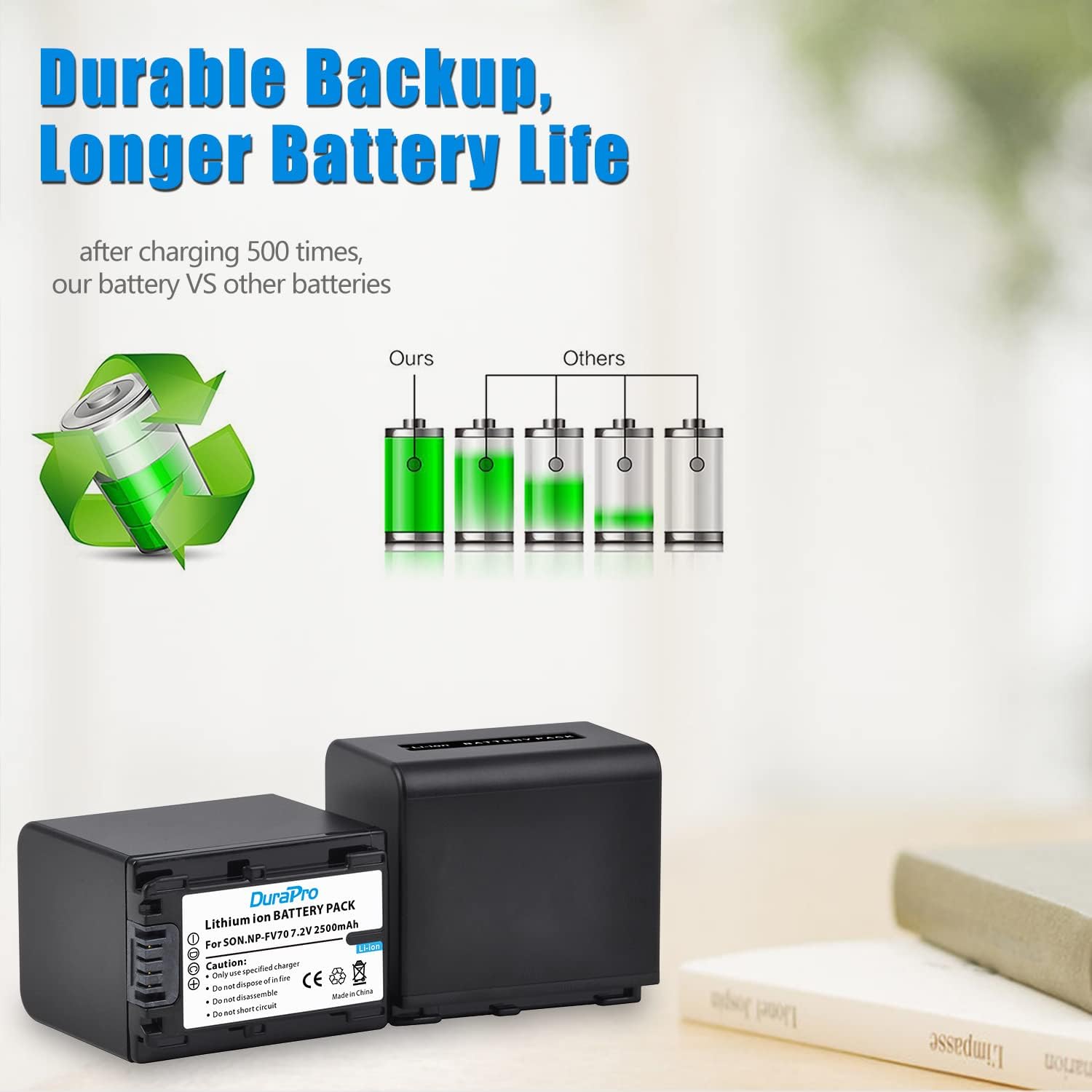 Set 2 acumulatori NP-FV70 de 2500 mAh cu incarcator dublu pentru Sony NP-FV50 FV30, FV100, Seria V, camera video Handycam HDR-CX230 HDR-CX150E HDR-CX170 CX300 Z1