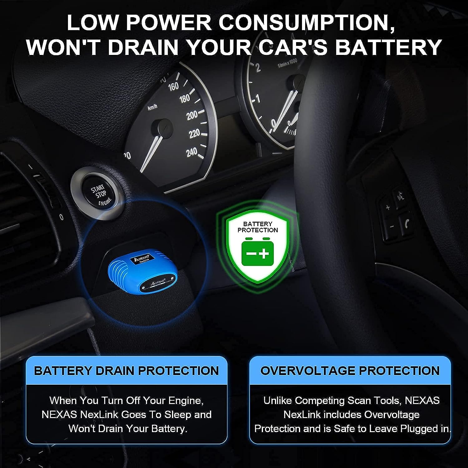 Diagnoza interfata OBD2, tester cu Bluetooth 5.0, citire si stergere coduri de eroare, citire parametri baterie, compatibil cu aplicatii multiple, pentru masina si motocicleta