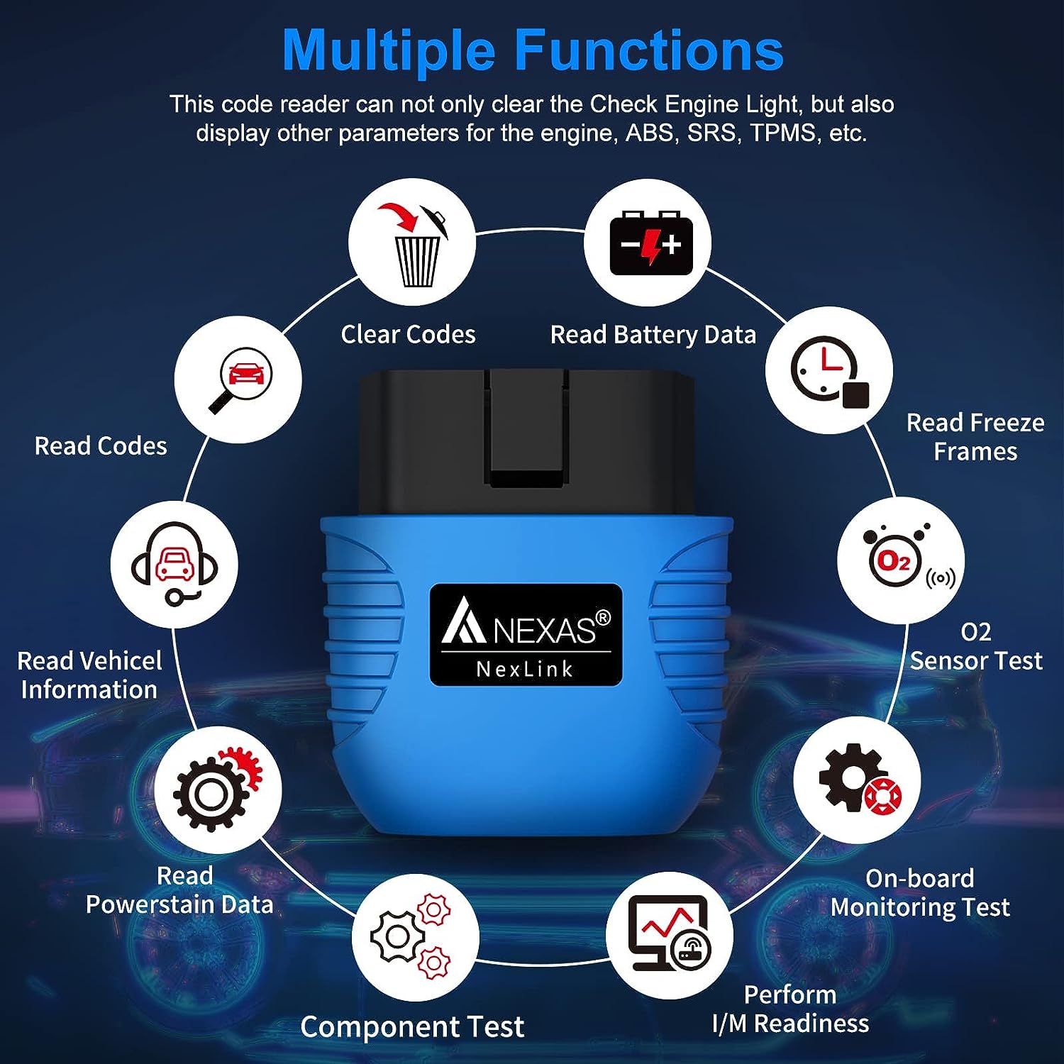 Diagnoza interfata OBD2, tester cu Bluetooth 5.0, citire si stergere coduri de eroare, citire parametri baterie, compatibil cu aplicatii multiple, pentru masina si motocicleta