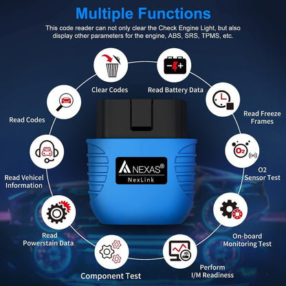 Diagnoza interfata OBD2, tester cu Bluetooth 5.0, citire si stergere coduri de eroare, citire parametri baterie, compatibil cu aplicatii multiple, pentru masina si motocicleta