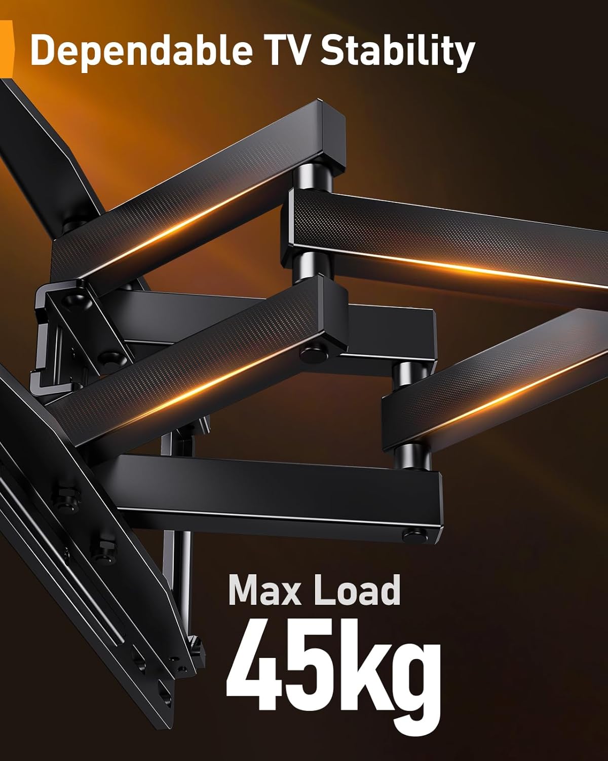 Suport TV de perete, universal, LED cu Sincronizare Muzicala, brat reglabil, diagonala de 26-65 inch, suporta greutate pana la 45 kg, VESA 400 x 400 mm