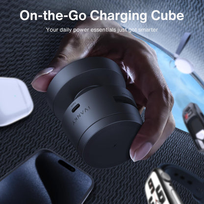 Incarcator wireless 4 in 1, statie de incarcare Magsafe 22.5 W cu lampa de veghe, incarcare rapida, unghi reglabil, pentru Apple iPhone, Iwatch, AirPods