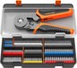 Set cleste de sertizare pini conectori cu 770 terminale conductori 0,25-10 mm², 9 dimensiuni, hexagonal, in cutie de depozitare si transport, Someline