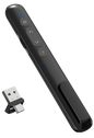Laser de prezentare wireless cu receiver 2 in 1 USB C si USB A, 2.4 GHz, distana laser pana la 200 m, cu butoane de control volum, pagini, hyperlink