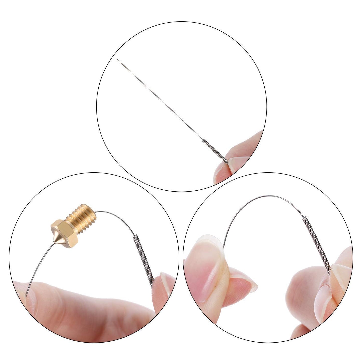 Kit de accesorii pentru imprimanta 3D, cu 10 duze, 3 bloc de incalzire, 2 tije filetate, 3 protectii de silicon, 4 conectori PC4, 10 ace de curatare, tub teflon si unelte