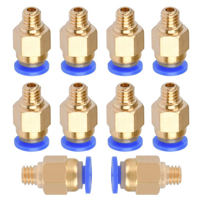 Set de 10 conectori pneumatici PC4-M6, filet de 5.8 mm, filament 1.75 mm, pentru imprimata 3D MK8