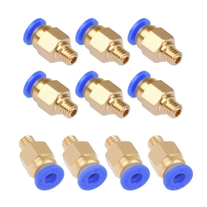 Set de 10 conectori pneumatici PC4-M6, filet de 5.8 mm, filament 1.75 mm, pentru imprimata 3D MK8