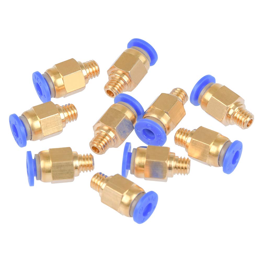 Set de 10 conectori pneumatici PC4-M6, filet de 5.8 mm, filament 1.75 mm, pentru imprimata 3D MK8