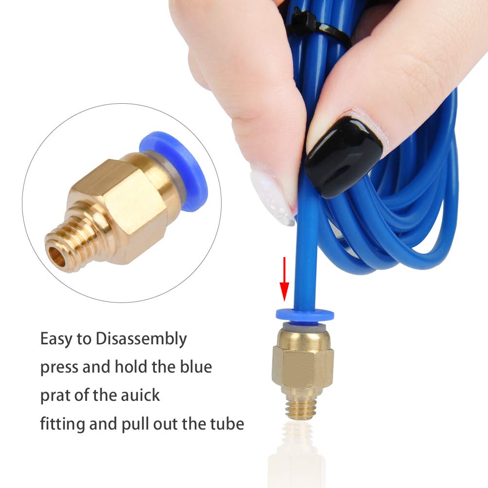 Set de 10 conectori pneumatici PC4-M6, filet de 5.8 mm, filament 1.75 mm, pentru imprimata 3D MK8