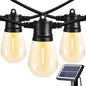Ghirlanda luminoasa LED cu panou solar, de 15 m, impermeabila IP65, cu 15 becuri S14, 4 moduri iluminare, 2700 K, pentru gradina, terasa, foisor