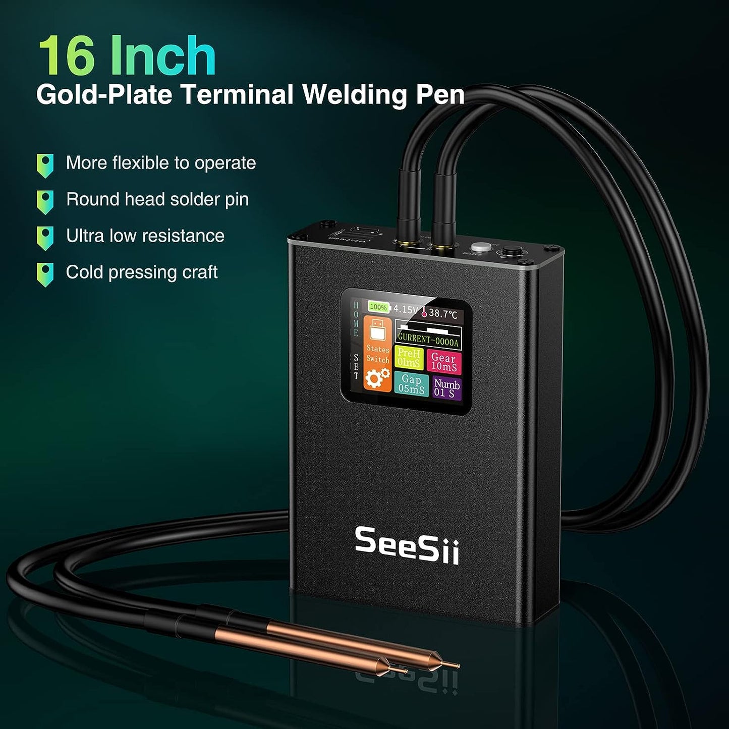 Aparat de sudura in puncte portabil, cu acumulator 5000 mAh, 30 de niveluri, ecran color 1,8 inch, 0,1 mm-0,15 mm, cu banda de nichel, pentru lipit acumulatori