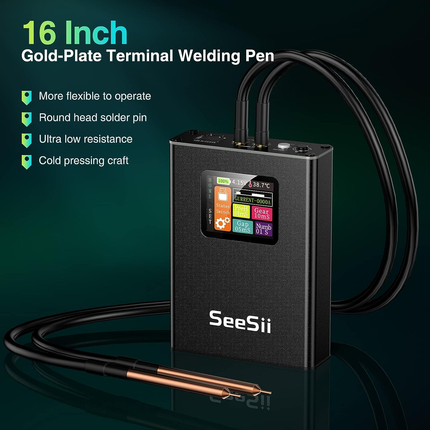 Aparat de sudura in puncte portabil, cu acumulator 5000 mAh, 30 de niveluri, ecran color 1,8 inch, 0,1 mm-0,15 mm, cu banda de nichel, pentru lipit acumulatori