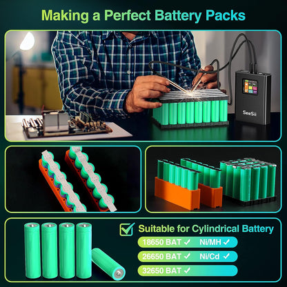 Aparat de sudura in puncte portabil, cu acumulator 5000 mAh, 30 de niveluri, ecran color 1,8 inch, 0,1 mm-0,15 mm, cu banda de nichel, pentru lipit acumulatori