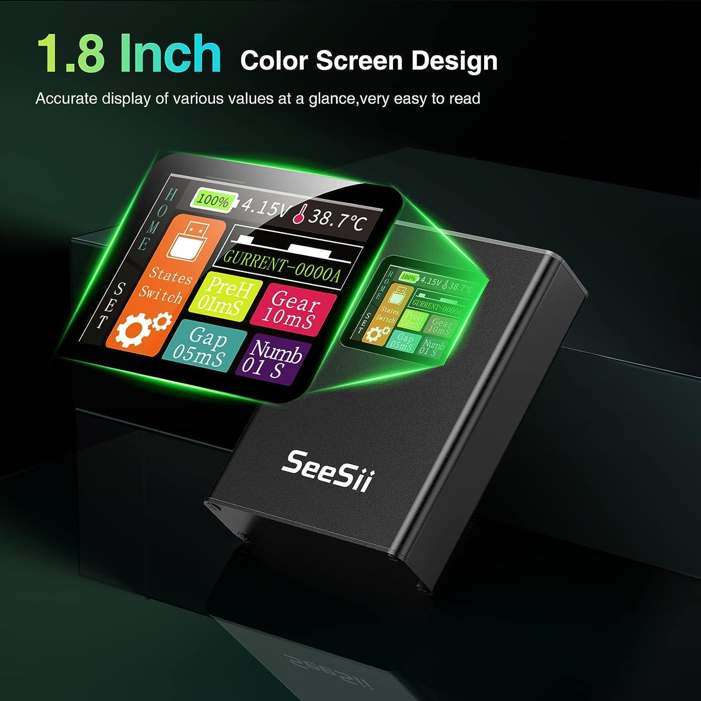 Aparat de sudura in puncte portabil, cu acumulator 5000 mAh, 30 de niveluri, ecran color 1,8 inch, 0,1 mm-0,15 mm, cu banda de nichel, pentru lipit acumulatori