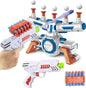 Set blaster cu tinta plutitoare, 2 arme de jucarie, 24 sageti din spuma, 10 bile, 2 rezerve sageti cu clema, compatibil Nerf, Joyin