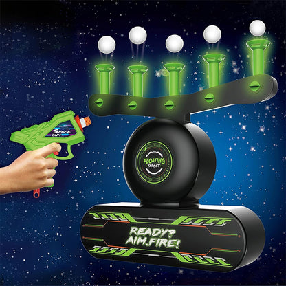 Set Blaster, cu tinta plutitoare si tinta fixa fosforescenta, 2 pistoale de jucarie, 2 bratari, 10 bile si 20 de sageti din spuma, compatibil Nerf, +8 ani