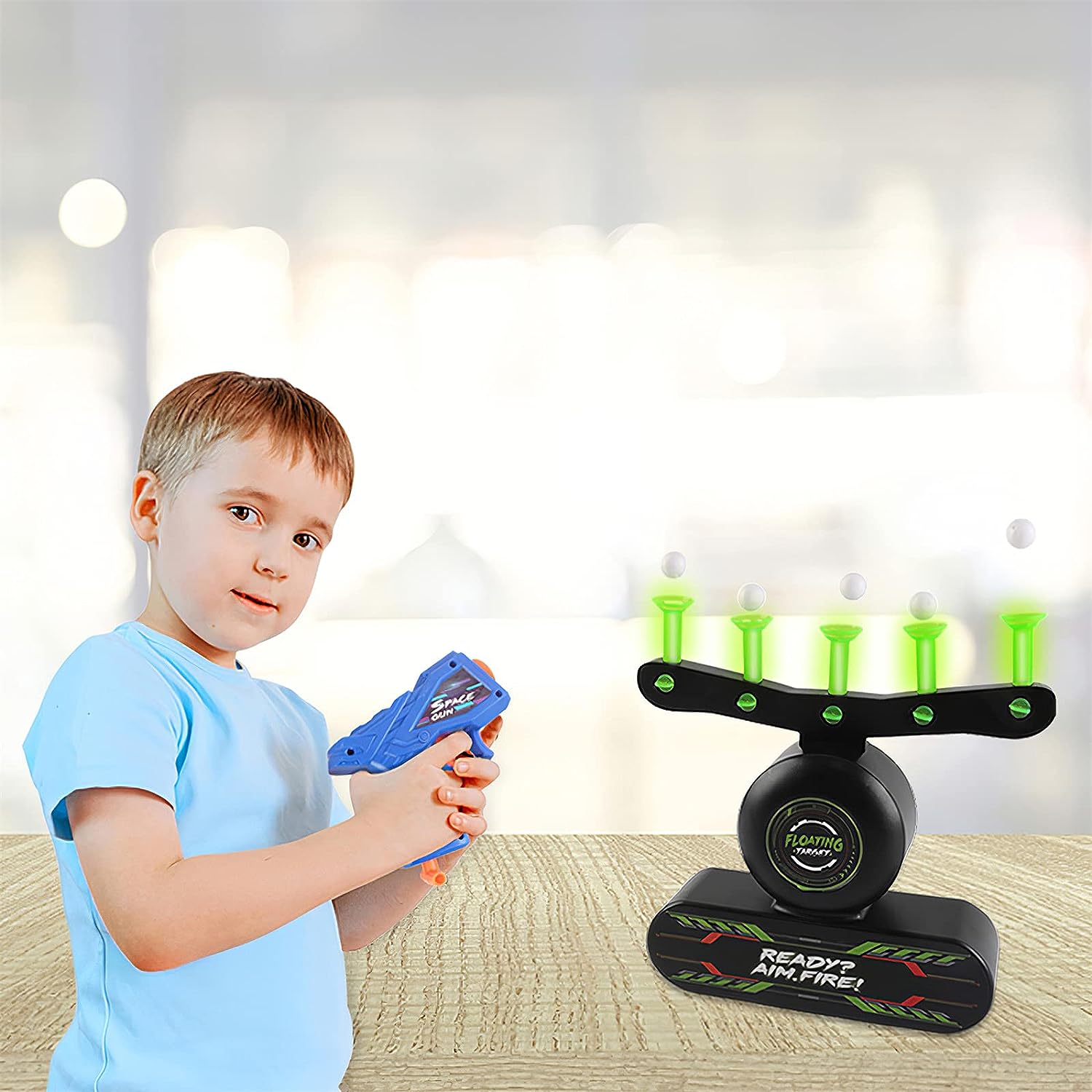Set Blaster, cu tinta plutitoare si tinta fixa fosforescenta, 2 pistoale de jucarie, 2 bratari, 10 bile si 20 de sageti din spuma, compatibil Nerf, +8 ani